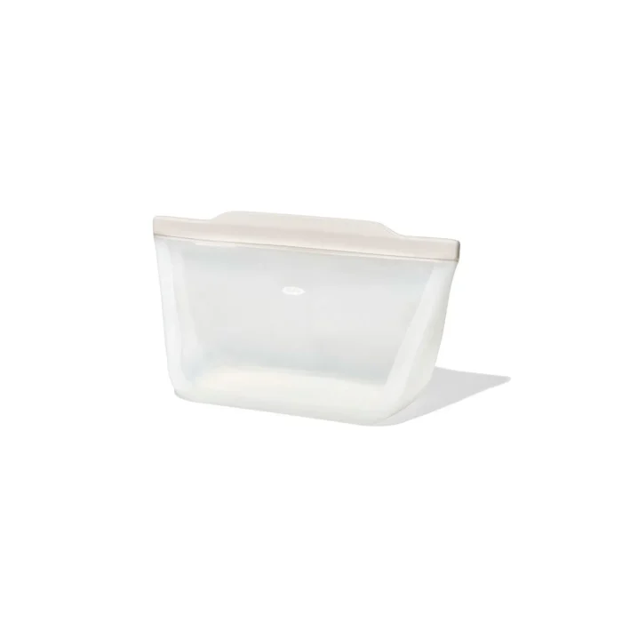 Silicone Reusable Bag - Stand-Up Half Gallon (64 oz) - Oat - Image 4