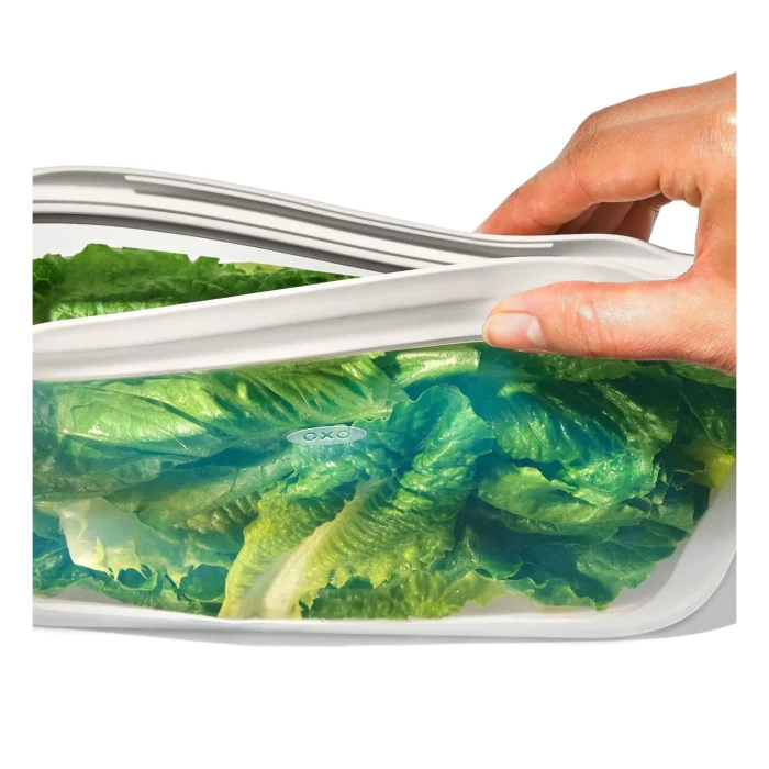 Silicone Reusable Bag - Stand-Up Half Gallon (64 oz) - Oat - Image 7