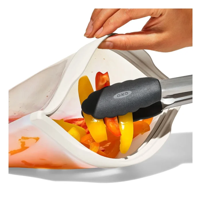 Silicone Reusable Bag - Stand-Up Half Gallon (64 oz) - Oat - Image 8